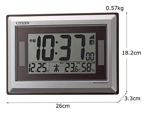 シチズン 掛け時計 電波 デジタル ソーラー アシスト電源 R182 置き掛け兼用 グリーン購入法 適合品 シルバー CITIZEN 8RZ182-019