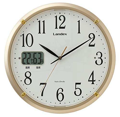 ランデックス(Landex) 掛け時計 電波 アナログ 32.5cm ソクテルEX 温湿度表示 夜間秒針停止 常時点灯 ゴールド YW9150GDの通販は 8,200円