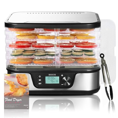 BelleLife フードドライヤー 食品乾燥機 ドライフルーツメーカー ドライフードメーカー新しいアップグレード 野菜乾燥機 電気食品脱水機 5層大容量 無添加おやつ ドライフードメーカー 専用レシピ&専用マジックシート 最大8段まで拡の通販は 8,475円