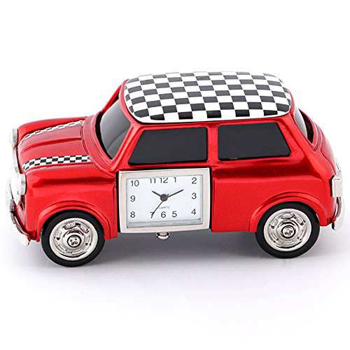 ミニチュアクロックコレクション（MiniatureClockCollection）ミニチュア置時計 車 チェック 白黒 レッド 赤 C3267-BKWH