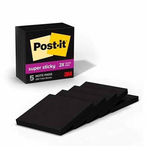 Post-it 超付箋 3x3インチ 5パッド 粘着力 2倍 ブラック (654-5SSSC)の通販は 5,400円