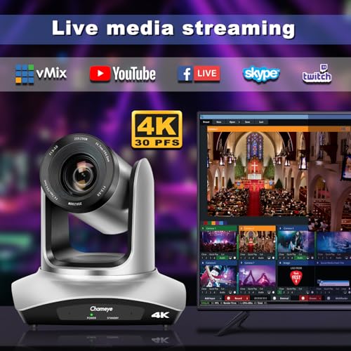 Chameye 4K PTZ カメラ 20x 光学ズーム PTZカメラ 4K USB3.0/HDMI/LAN