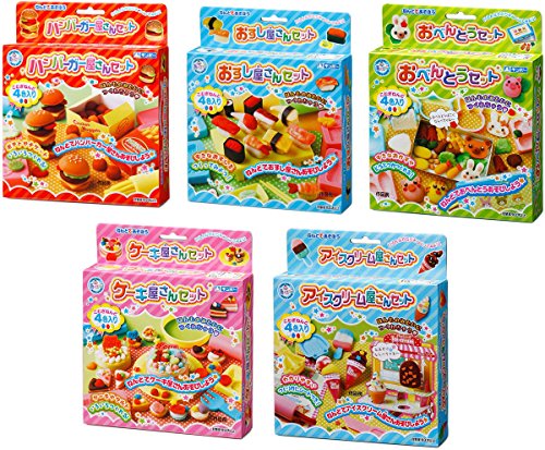 ギンポー あそびっこ ねんど押し型シリーズセット(ケーキ屋さん・ハンバーガー屋さん・おすし屋さん・アイスクリーム屋さん・おべんとう）全5点セット※各こむぎねんど４色入り　銀鳥産業