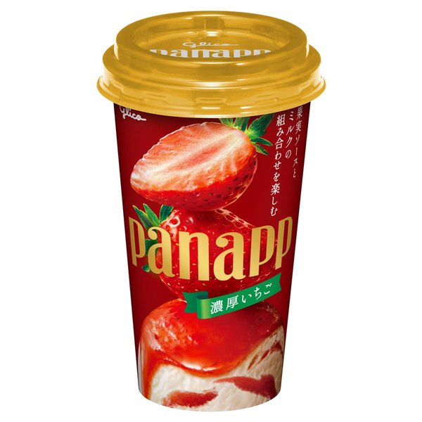 [冷凍] パナップ 濃厚いちご 155ml×20個 江崎グリコ アイス