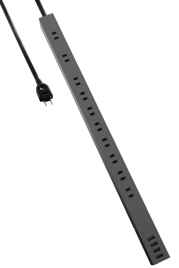 エレコム 電源タップ 雷ガード USBタップ [コンセント 10個口 / USB-A 4ポート] ほこりシャッター付 2.5m ブラック ECT-1925BK