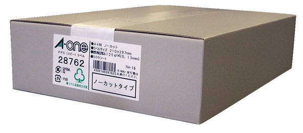 エーワン ラベルシール コピーラベル A4 ノーカット 500シート 28762