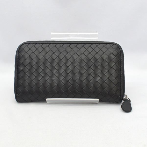 BOTTEGA VENETA / ボッテガヴェネタ ◆イントレチャート ラウンドファスナー長財布 ブラック レザー ブランド【財布】【中古】|au PAY マーケット