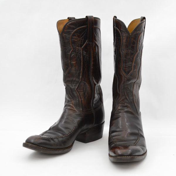 LUCCHESE ◆ウエスタンブーツ/レザー/旧ロゴ/ブラウン/サイズ7.5D/USA製 2265ZZ メンズファッション【メンズ/MEN】 【中古】 の通販は