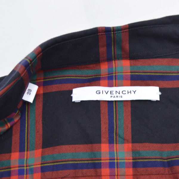 GIVENCHY / ジバンシー ◇長袖 シャツ チェック スター レザーパッチ ...