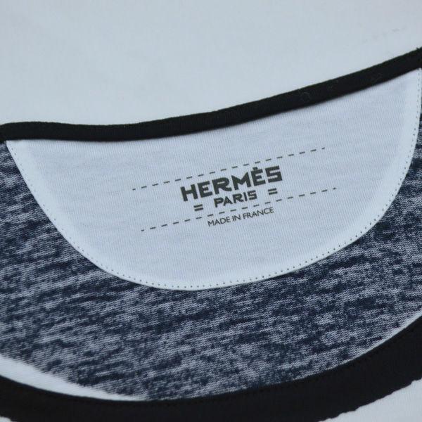 HERMES / エルメス ◇Tシャツ ホワイト ネイビー レディース ボーダー