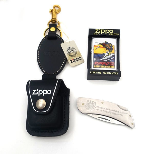 Zippo / ジッポ ◆DEEP SEA FISHING/1997年/セット/ナイフ/ポーチ 【喫煙具/煙草/タバコ/シガレット/ガス/オイル】  【未使用】 ｜au PAY マーケット