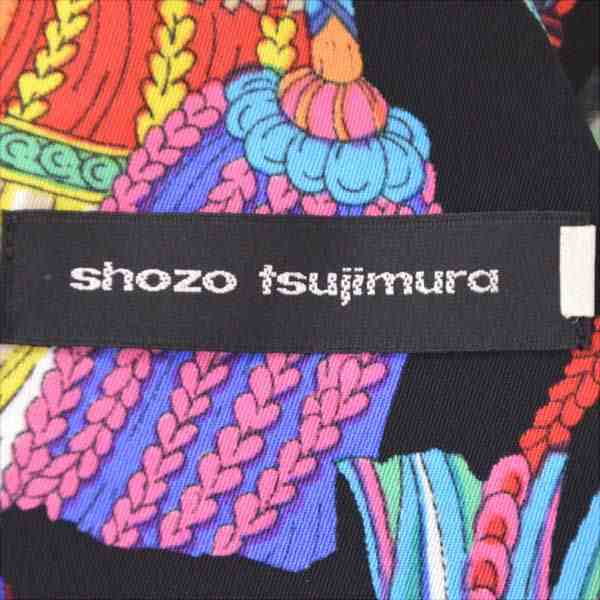 shozo tsujimura　/　ショウゾウツジムラ ◆セットアップ/ノースリーブ/スカート/総柄/ブラック/サイズ11AR 【古着】 【中古】  ｜au PAY マーケット