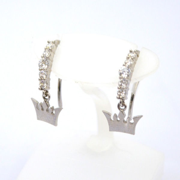 J.ESTINA ◆14K キュービックジルコニア クラウンモチーフ ピアス ブランド【イヤリング/ピアス/アクセサリー】 【中古】 の通販は