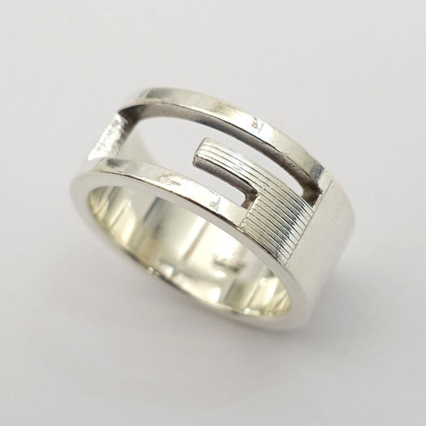 GUCCI / グッチ ◆Gカットアウト リング 指輪 SILVER 925 Size：約13号 ブランド【リング/指輪/アクセサリー】 【中古】  ｜au PAY マーケット