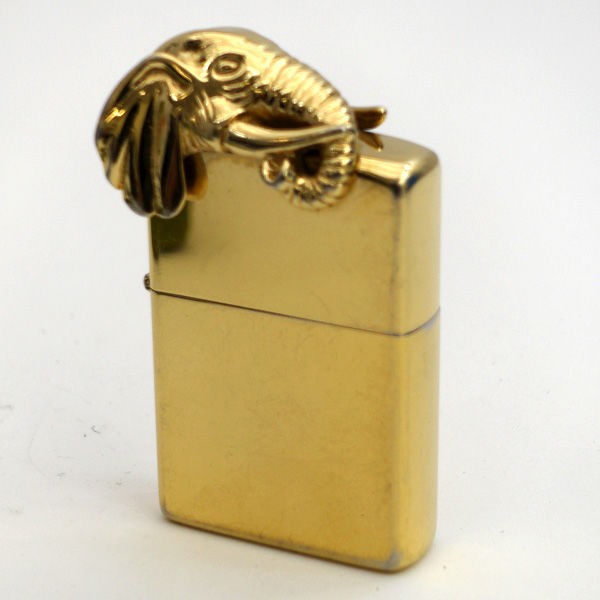 Zippo / ジッポ ◇ライター/象/ゾウ/立体/エレファント/ゴールド