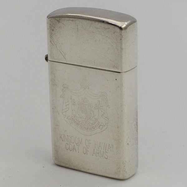 Zippo / ジッポ ◆ライター/スリム/スターリング/STERLING/KINGDOM OF HAWAII COAT OF ARMS メンズファッション 【中古】