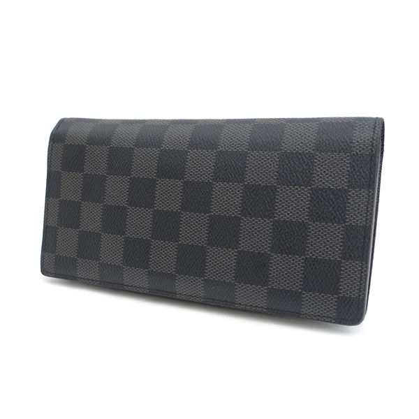 LOUIS VUITTON / ルイヴィトン ◆ポルトフォイユ ブラザ 二つ折り長財布 グラフィット N62665 ブランド【財布/サイフ】【中古】