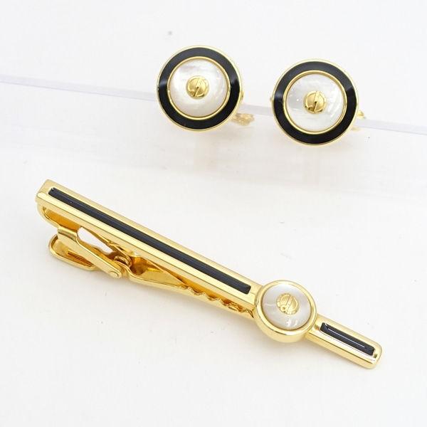 DUNHILL / ダンヒル ◆Dロゴ タイピン カフスセット シェル ゴールド×ブラック ブランド【中古】 の通販は