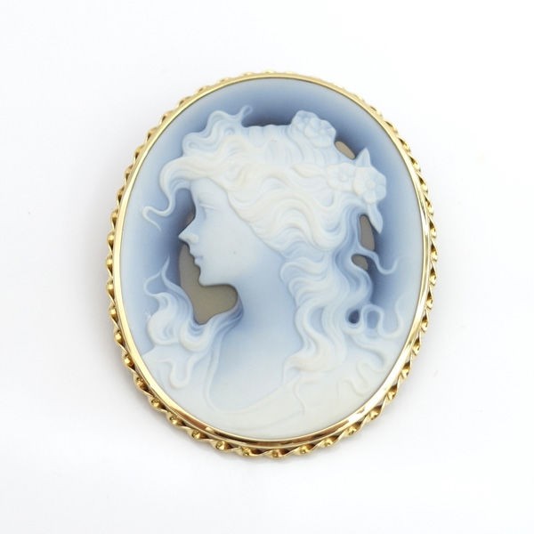 カメオ k18 ブローチ cameo ネックレストップ 2way 金 CAMEO