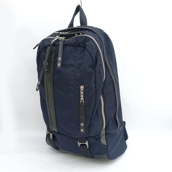 master piece / マスターピース ◆リュック/バックパック/ナイロン×レザー/ネイビー  メンズファッション 【中古】 の通販は 5,170円