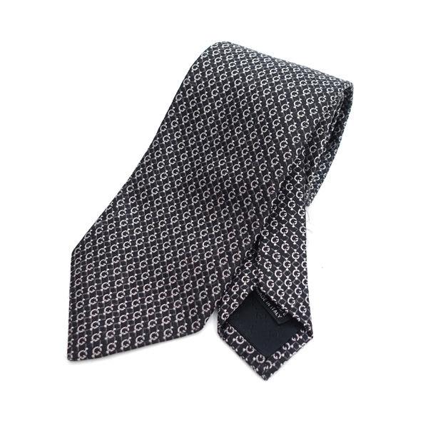GUCCI / グッチ ◆ネクタイ Gロゴ 総柄 ブラック シルバー系 シルク ブランド【メンズ/MEN/男性/ボーイズ/紳士】 【中古】 の通販は