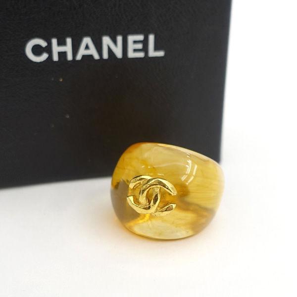 CHANEL / シャネル ◇ロゴ リング ゴールド プラスチック