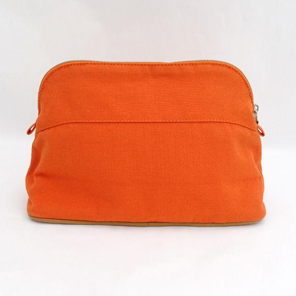 HERMES / エルメス ◇ボリード ポーチMM オレンジ コットン