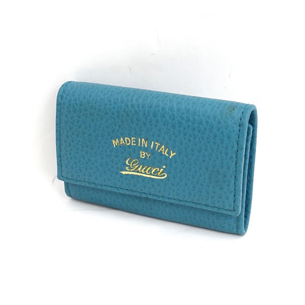 GUCCI / グッチ ◆6連キーケース ブルー レザー 354499 ブランド【KEY/キー/鍵】 【中古】 の通販は