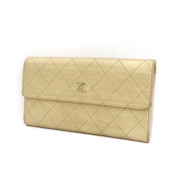 CHANEL / シャネル ◆ココ マトラッセ ゴールド 長財布 ブランド【財布/サイフ/ウォレット/wallet/コイン】 【中古】 の通販は 21,384円