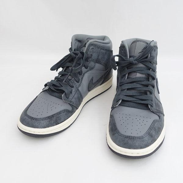 NIKE / ナイキ ◆WMNS AIR JORDAN 1 MID/ディストレスト/グレイ/23．5ｃｍ レディース 【靴/クツ/シューズ/SHOES】 【中古】