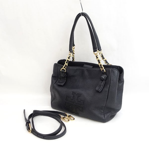 Tory Burch ブラックレザーショルダーバッグ