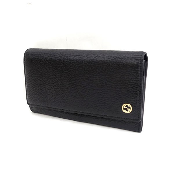 GUCCI / グッチ ◆GG インターロッキング 長財布 ブラック 449279 ブランド【財布/サイフ/ウォレット/wallet/コイン】 【中古】