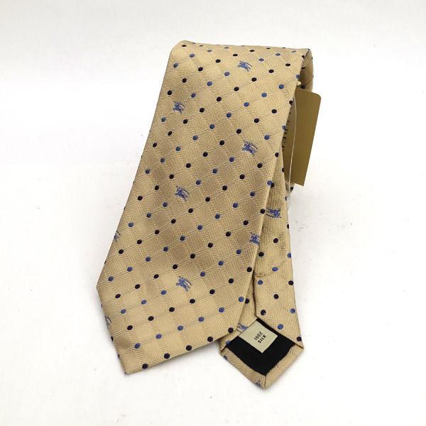 BURBERRY / バーバリー ◆ネクタイ/シルク/チェック柄×ドット柄/ベージュ/タグ付き メンズファッション【メンズ】 【中古】 の通販は 5,676円