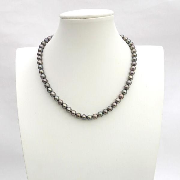 ◆パールネックレス 真珠 7-7.5mm珠 留め具SILVER ブランド【ネックレス/ペンダント/トップ/アクセサリー】 【中古】 の通販は 19,800円