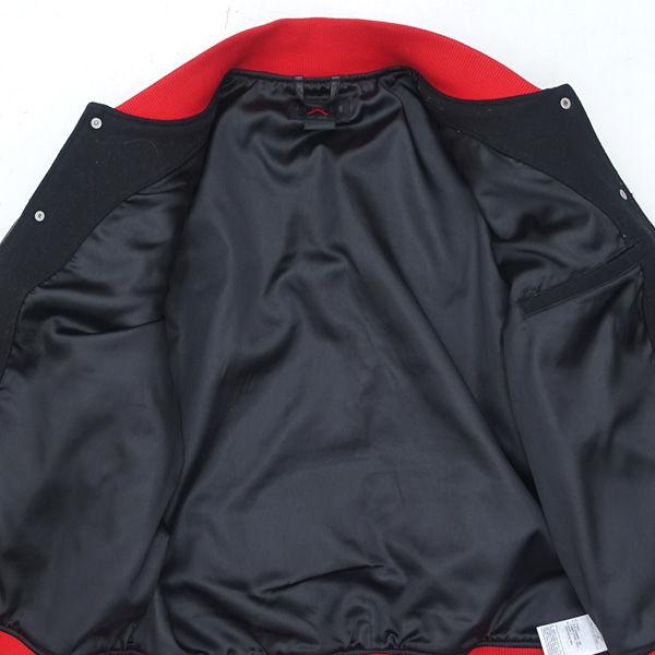 jordan レザー袖スタジャン ブラック/レッド JORDAN × Awake NY / ジョーダンアウェイクニューヨーク