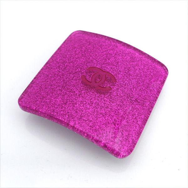 CHANEL バレッタ　ピンク　ラメ　スクエア　ココマーク CHANELココマークラメ ピンク ヘアバレッタ ヘアアクセサリー