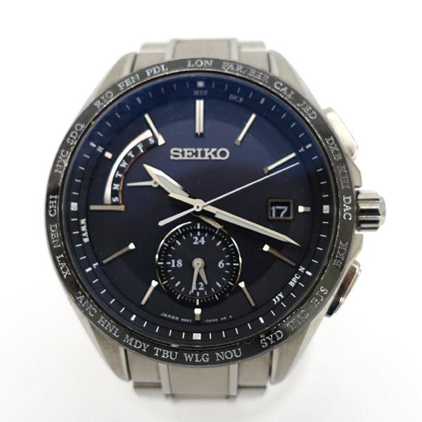 セイコーブライツ電波ソーラー腕時計 セイコー SEIKO ブライツ デイト 7B27-0AC0 電波ソーラー ブルー 文字
