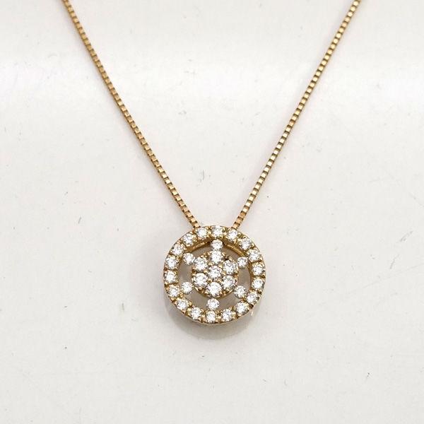 ◇K18PG ダイヤ 0.33ct ペンダント ネックレス アジャスター