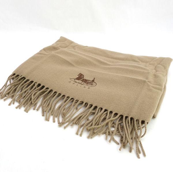 CELINE ひざ掛け ウール100% ベージュ70x130cm 未使用 CELINE / セリーヌ ◇ひざ掛け ウール 100% 70cmx130cm ブランド