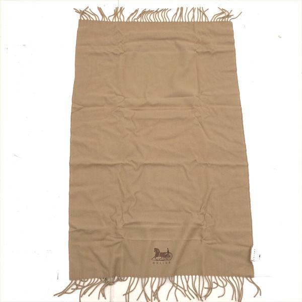 CELINE ひざ掛け ウール100% ベージュ70x130cm 未使用 CELINE / セリーヌ ◇ひざ掛け ウール 100% 70cmx130cm ブランド