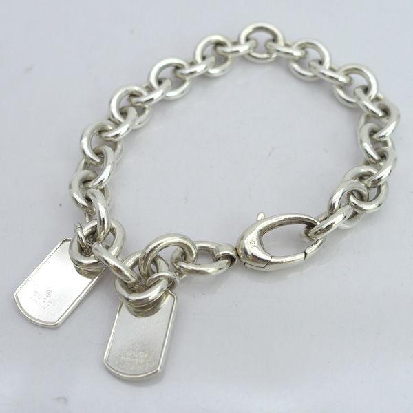 GUCCI グッチ ブレスレット ダブルドッグタグ プレート チェーン