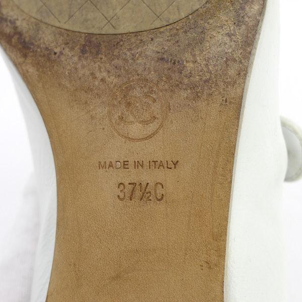 CHANEL / シャネル ◇ストラップ パンプス ホワイト レザー G34328