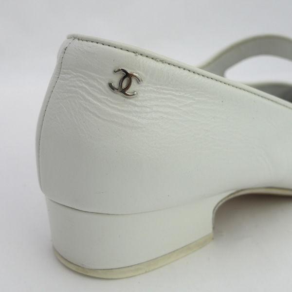 CHANEL / シャネル ◇ストラップ パンプス ホワイト レザー G34328
