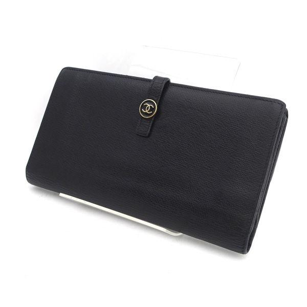 CHANEL ブラック レザー 長財布　週末限定お値下げ 週末限定お値下げシャネル長財布