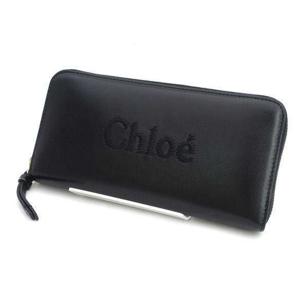 CHLOE / クロエ ◆センス ロゴ ラウンドファスナー長財布 ブラック CHC23AP970 【財布/ウォレット/wallet/】 【中古】