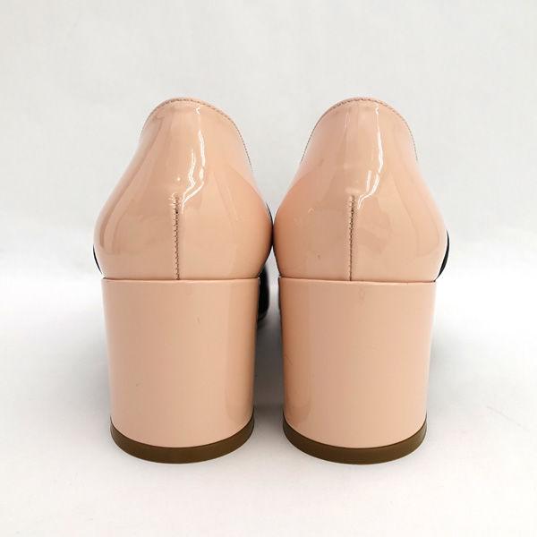 Salvatore Ferragamo / サルヴァトーレフェラガモ ◆ヴァラ リボン ローファー ピンク ブラック 22.5cm 【靴/シューズ】【中古】