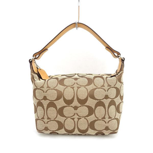 COACHI コーチ シグネチャー ミニバッグ ポーチ ベージュ キャンパス×レザー 6362 タグ付き COACH コーチ シグネチャー ミニバッグ ポーチ