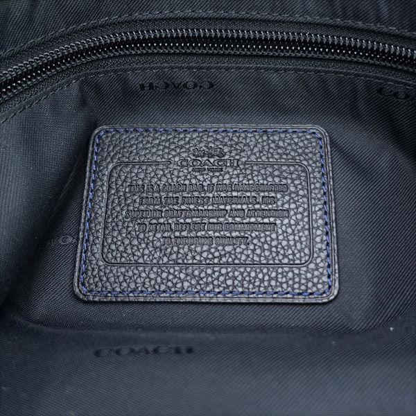 COACH / コーチ ◇トートバッグ ネイビー レザー ファスナーポッケ付き