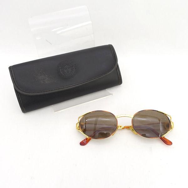 GIANNI VERSACE / ジャンニ ヴェルサーチ ◆サングラス/メデューサ/ブラウン×ゴールド G98・S メンズファッション 【中古】