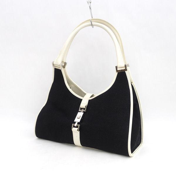 GUCCI / グッチ ◆ジャッキー ショルダーバッグ ブラック ホワイト 1705 ブランド【バッグ/バック/BAG/鞄/カバン】 【中古】